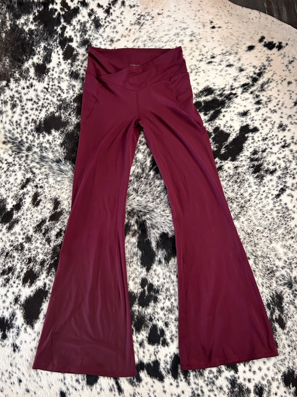 Fabletics Maroon Flared Yoga Pants